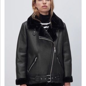 Zara Faux-Leather Moto jacket